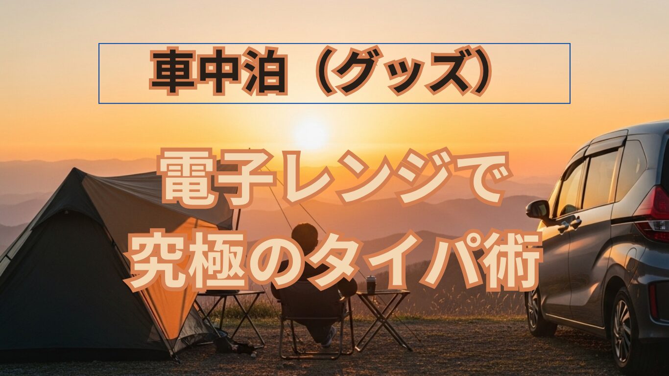 車中泊で導入した電子レンジ（東芝ER-SM17）のタイトル画像