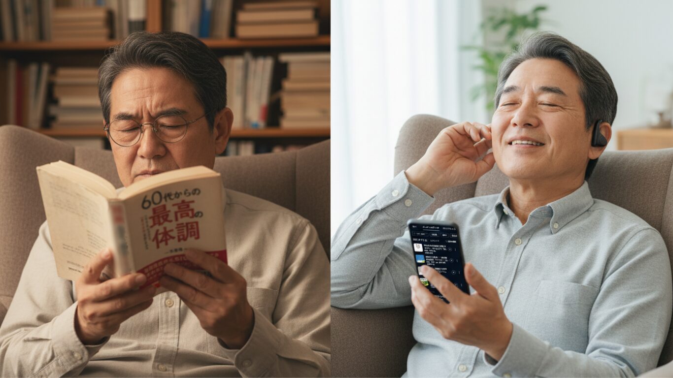 老眼で文字が読みづらくても、Audibleなら目を閉じて物語の世界に浸れます