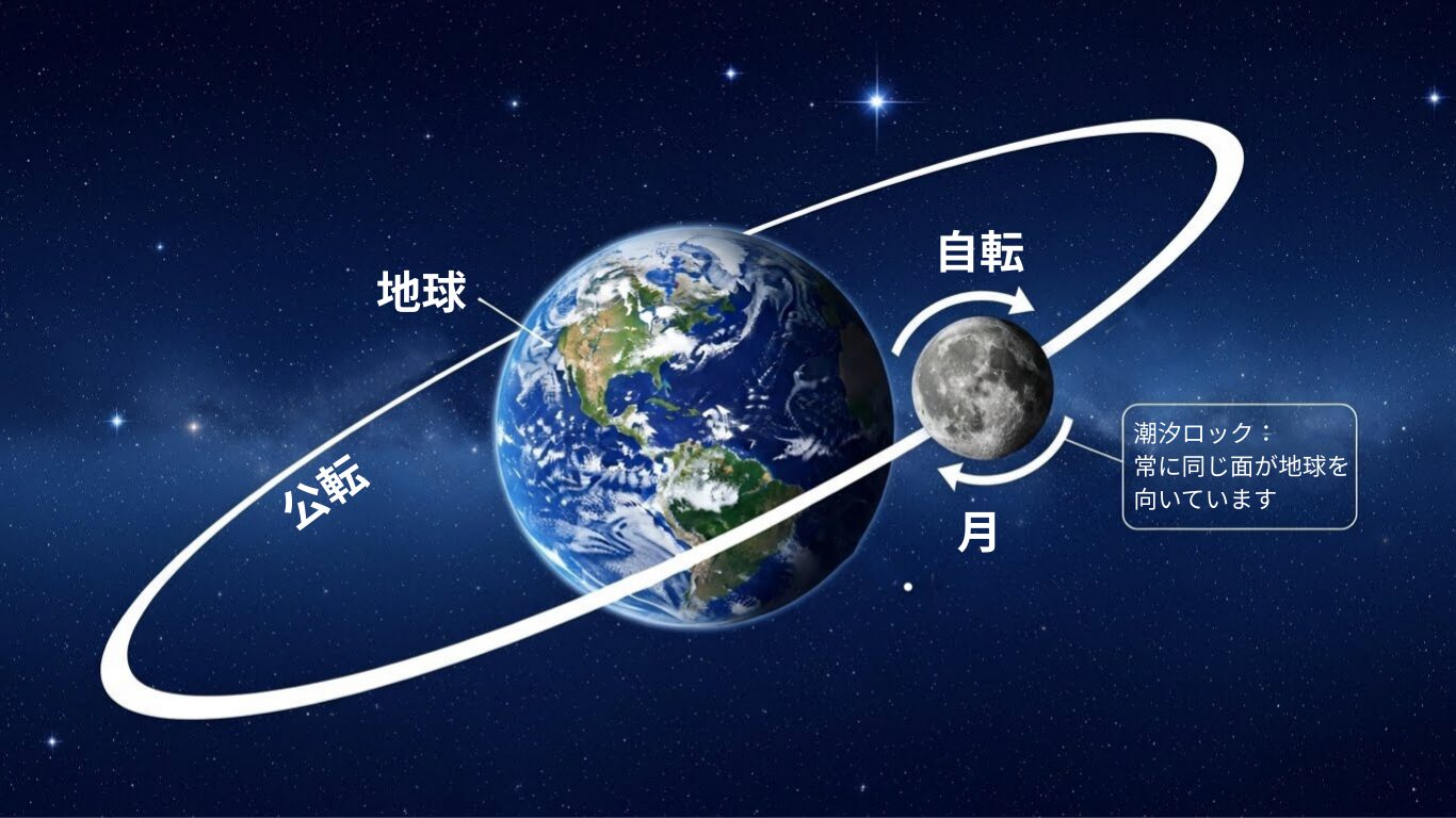 自転と公転が完全一致
これが潮汐ロックの仕組み