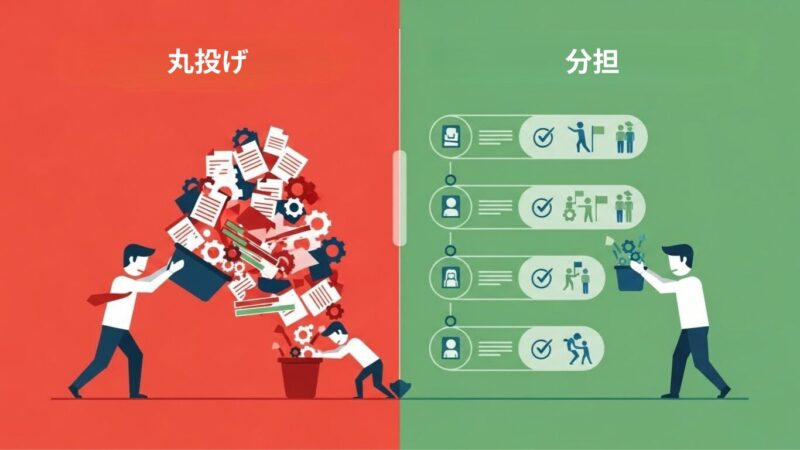「丸投げ」と「分担」の違い。工程を分けて、チェックを入れる。これが成功の鍵