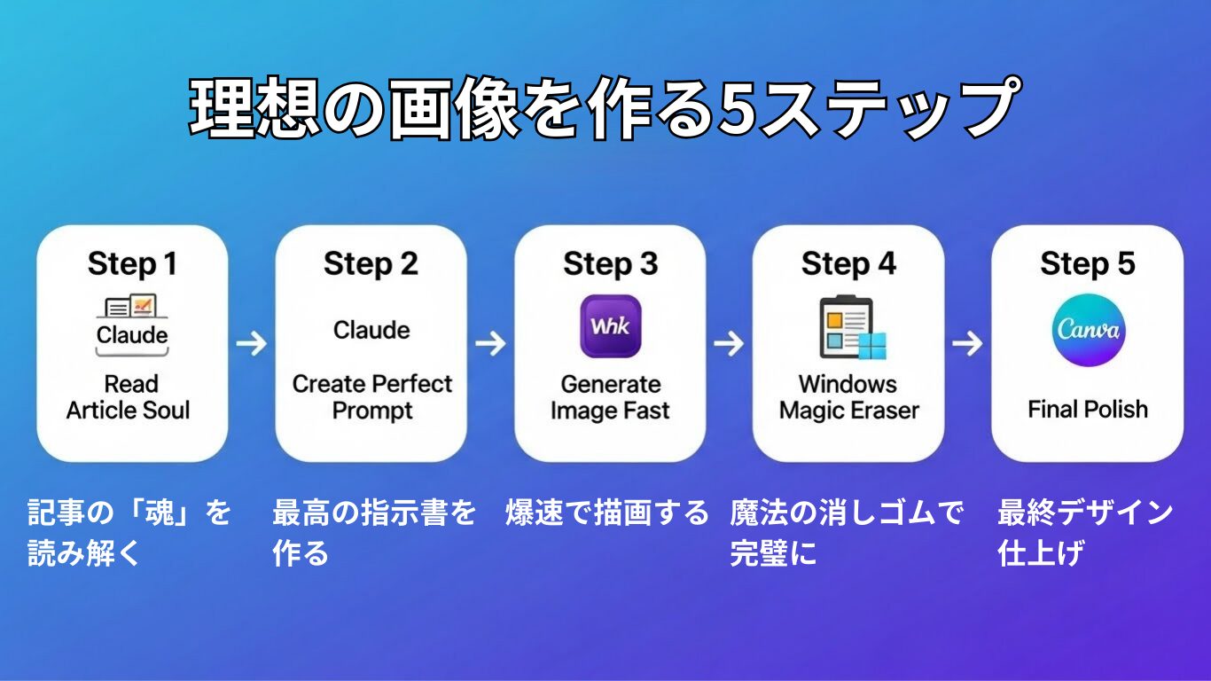 5つのステップで完結する、シンプルなワークフロー