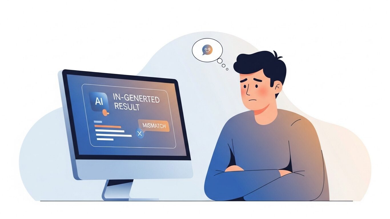 「違う…」が画面に映し出される、静かなショック