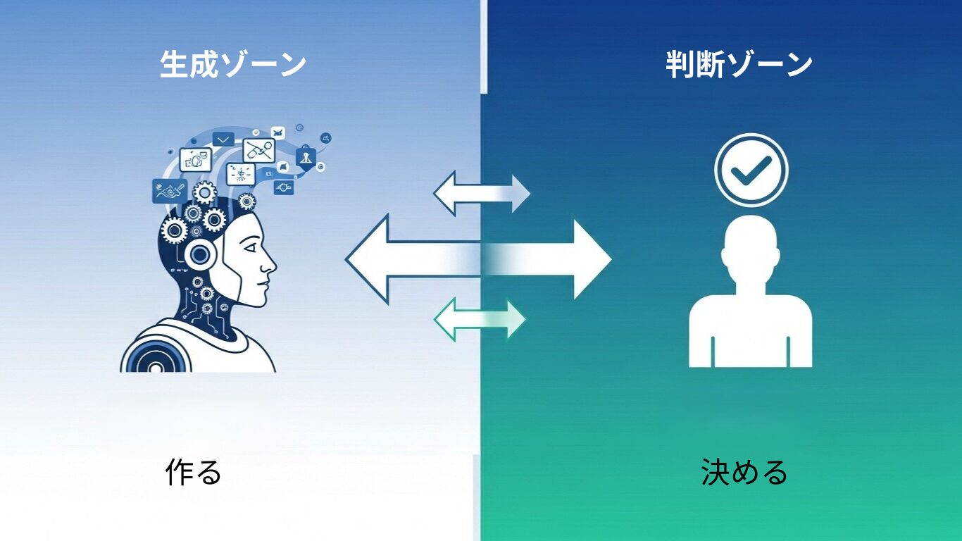 AIは「作る」、人は「決める」。役割はシンプルに分かれている。