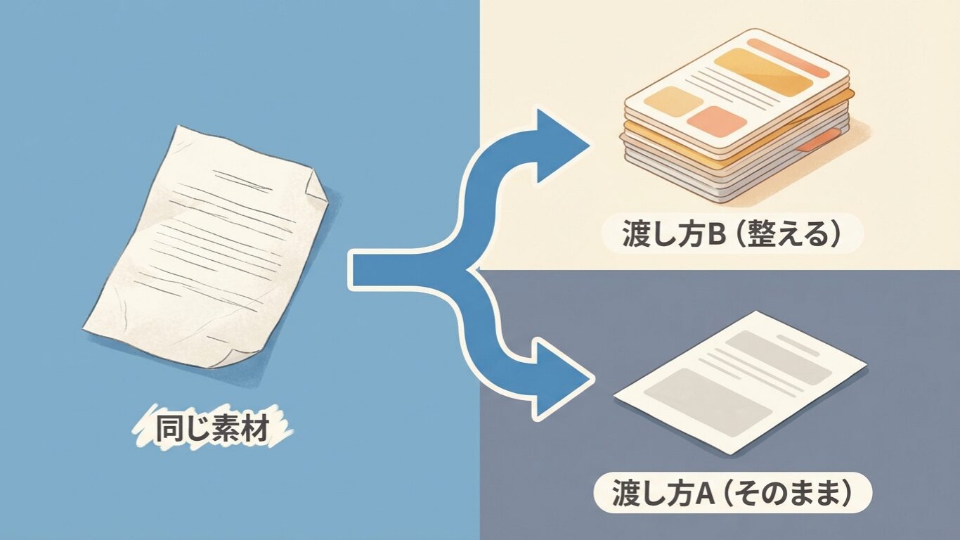 同じ素材でも、渡し方で結果は分岐する
