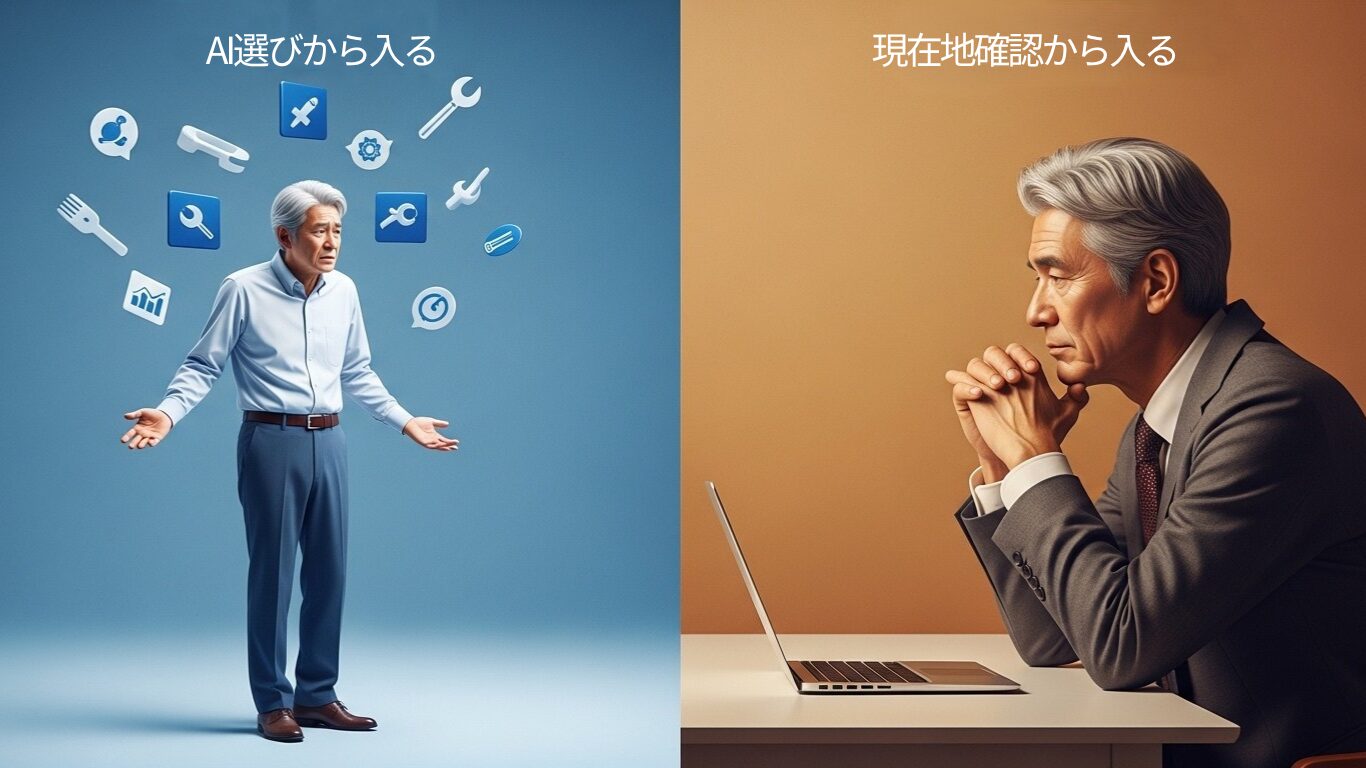 AI選びより先に、現在地確認が来る