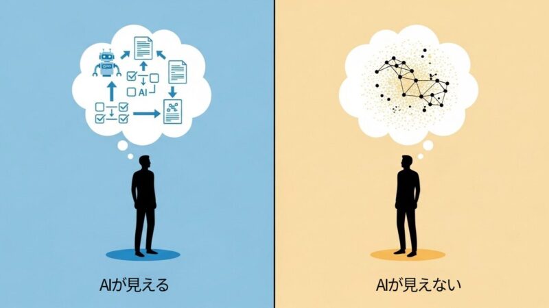 同じ場所にいるのに、見えているルートが違う。