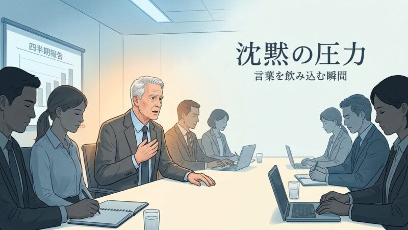 「おかしい」と気づいていても、誰も最初に口を開かない