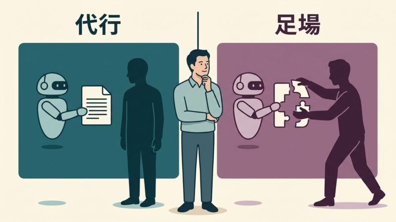 AIに任せるか、AIを足場にするかで意味が変わる