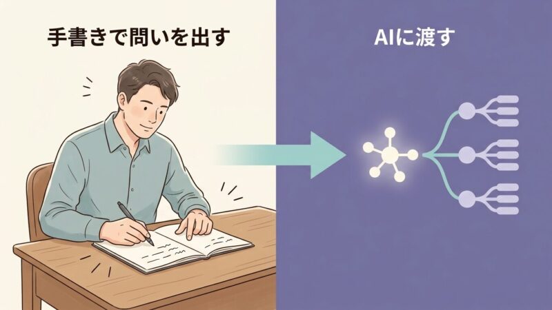 まず手で問いを書き、それからAIに渡す