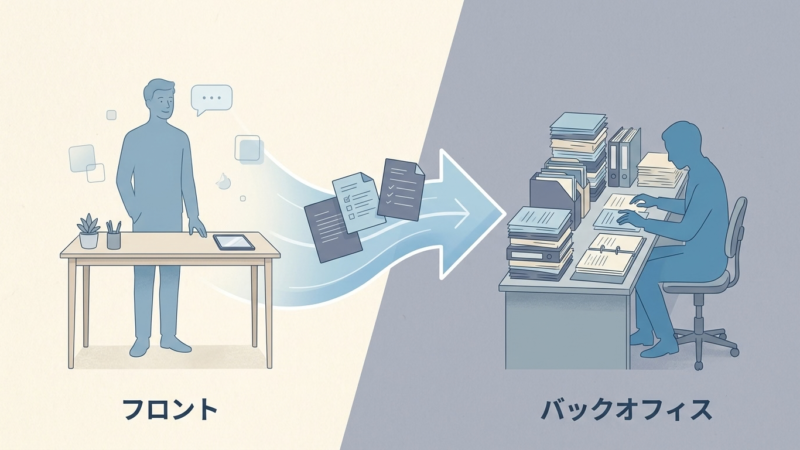 フロントは楽になり、バックオフィスは仕事が増えた